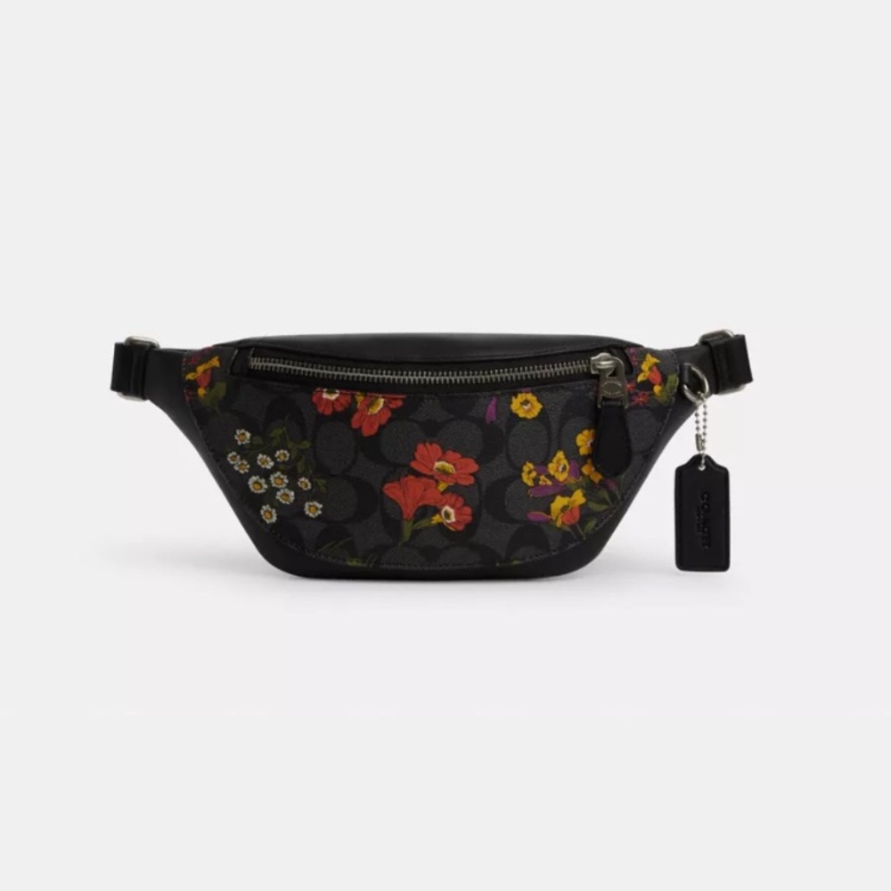Coach Floral Black Belt Bag